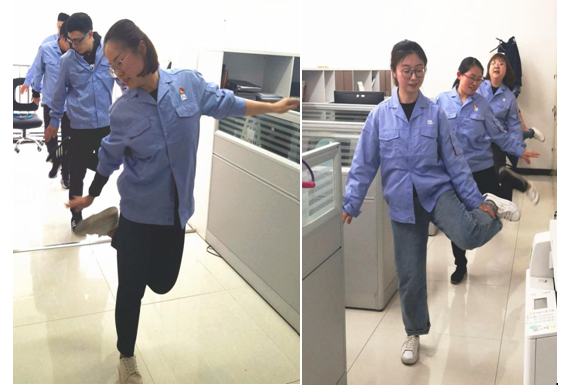 细密部件事业部一支部开展“快乐事情，，，康健生涯”工间操运动-洛阳轴承
